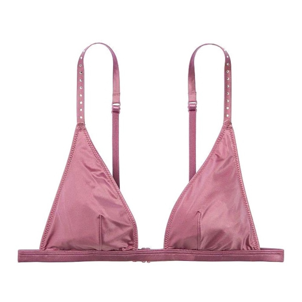NWT VS Luxe Satin Rhinestone Muave Bralette